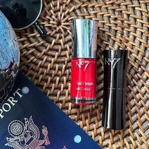 NO7 Gel Finish Colour Red Moisture Drench Pillbox Lipstick and Red Nail Polish